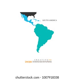 South America map.vector illustration.