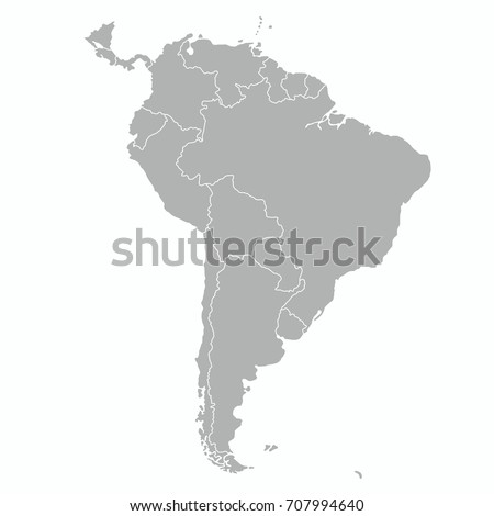 south america outline map vector