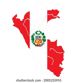 South America Peru country flag vector on white background