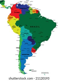 South America political vector map