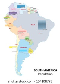 south america population map