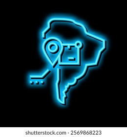 south america shipment tracking neon light sign vector. south america shipment tracking illustration