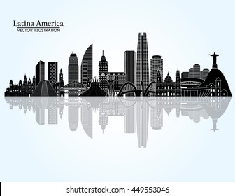 South America Skyline. Vector Illustration