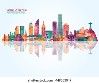 South America skyline. Vector illustration