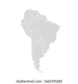 Mapa vectorial de Sudamérica. Mapa del país de América Latina