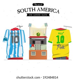 South America vector set - illustration