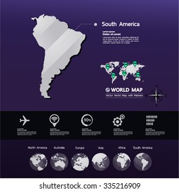 South America world map