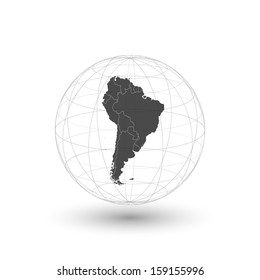 South America World Map vector