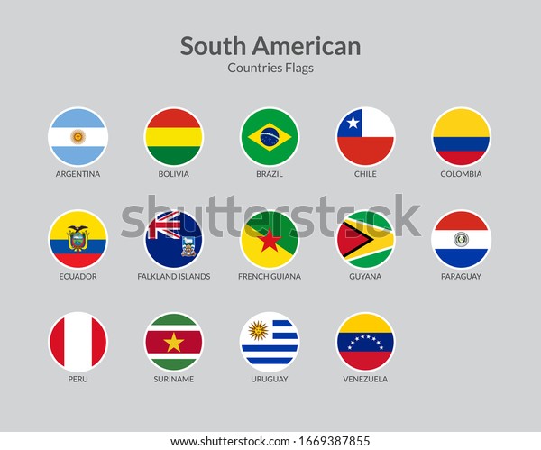 南米国旗のアイコンコレクション のベクター画像素材 ロイヤリティフリー