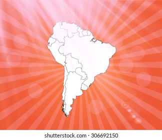 South American Map with Background
