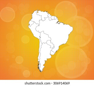 South American Map with Background