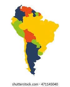 south American map isolated icon vector illustration design
