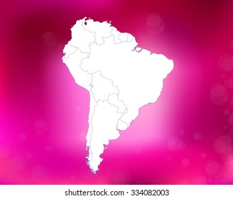 South American Map - Vector Illustration
