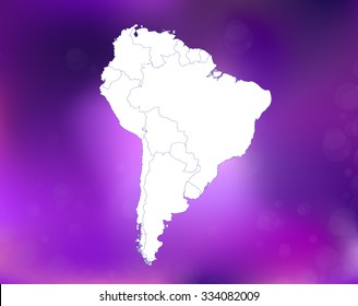 South American Map - Vector Illustration