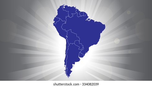 South American Map - Vector Illustration