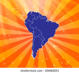 South American Map - Vector Illustration