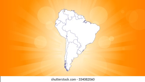 South American Map - Vector Illustration