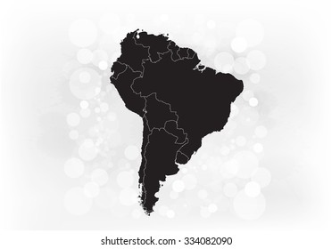 South American Map - Vector Illustration