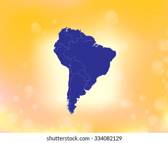 South American Map - Vector Illustration