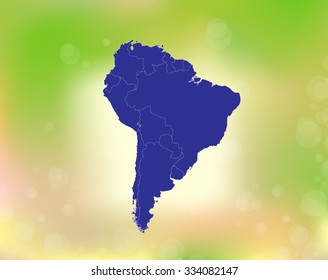 South American Map - Vector Illustration