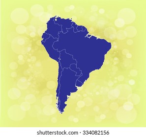 South American Map - Vector Illustration