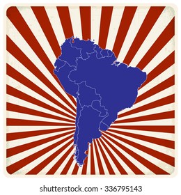 South American Map - Vector Illustration