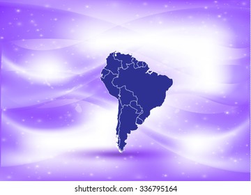 South American Map - Vector Illustration