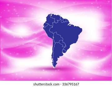 South American Map - Vector Illustration