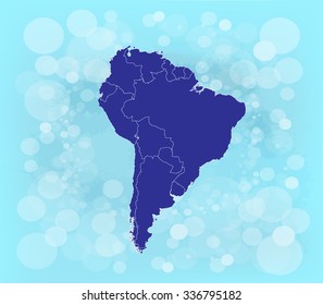 South American Map - Vector Illustration