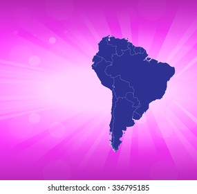 South American Map - Vector Illustration