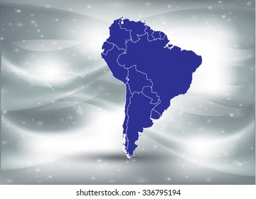 South American Map - Vector Illustration