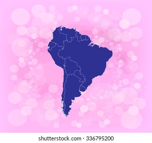 South American Map - Vector Illustration
