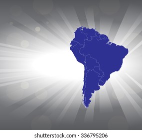 South American Map - Vector Illustration