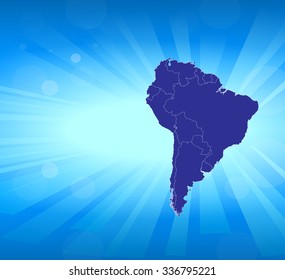 South American Map - Vector Illustration