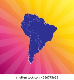 South American Map - Vector Illustration