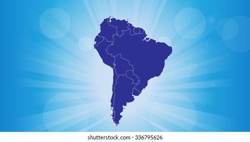 South American Map - Vector Illustration