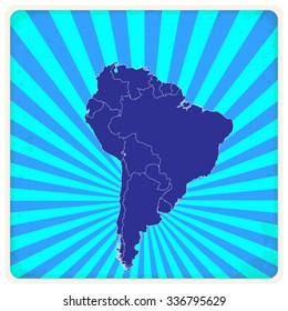 South American Map - Vector Illustration