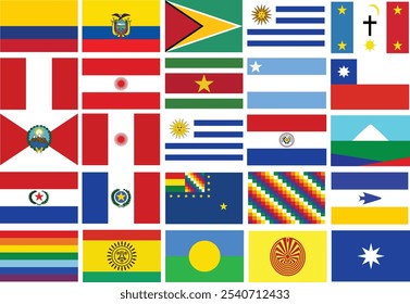 South American and Native Indians Flags