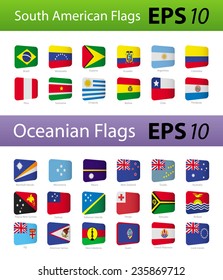 South American And Oceania Flags