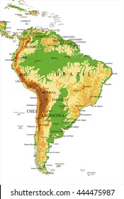 South America-physical map