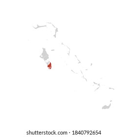 South Andros Highlighted On Bahamas Map Eps 10