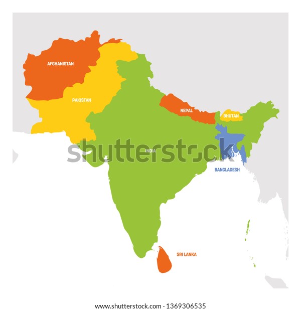 Vector De Stock Libre De Regalias Sobre Region Del Asia Meridional Mapa De