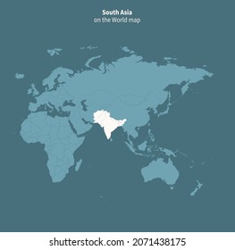 South Asia vector map.
world map by region.