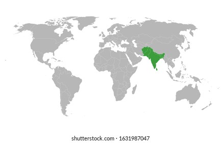 South Asian Association For Regional Cooperation Countries Map. Perfect For Backgrounds, Backdrop, Sticker, Label, Poster, Banner, Chart And Wallpapers.