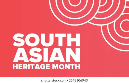 South Asian Heritage Month. Celebrate the diverse cultures and histories of South Asia. Traditional pattern. Creative art poster. Vector illustration