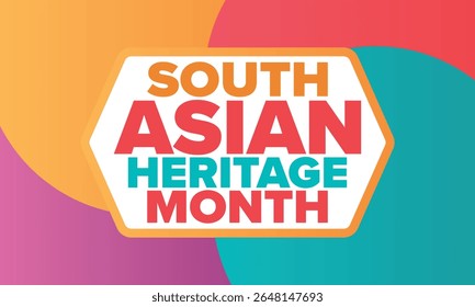 South Asian Heritage Month. Celebrate the diverse cultures and histories of South Asia. Traditional pattern. Creative art poster. Vector illustration 