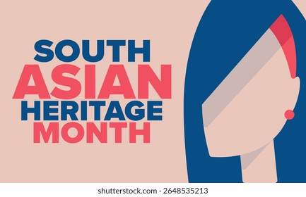 South Asian Heritage Month. Celebrate the diverse cultures and histories of South Asia. Traditional pattern. Creative art poster. Vector illustration 