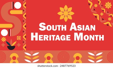 South Asian Heritage Month Vektorgrafik Banner Design Illustration