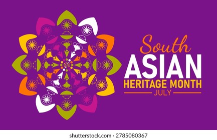 South Asian Heritage Month Vector Greeting Card Poster Banner Design Illustration
