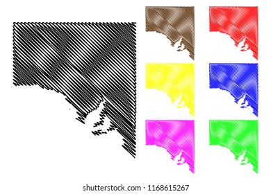 South Australia (Australian states and territories, SA) map vector illustration, scribble sketch South Australia map